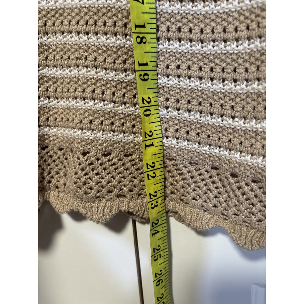 J.Crew Striped Crochet Knit Sleeveless Sweater Vest M - Picture 6 of 7